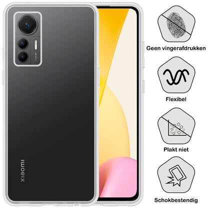 Xiaomi 12 Lite Hoesje Siliconen Backcover Lichtgewicht - Transparant