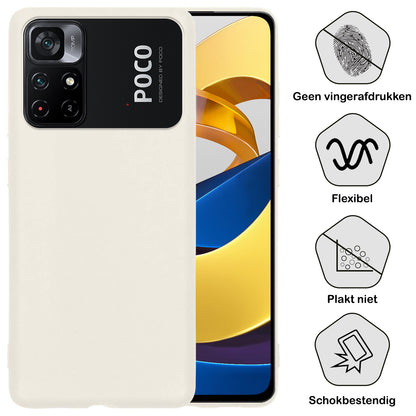 Xiaomi Poco M4 Pro 5G Hoesje Siliconen Backcover Lichtgewicht - Wit