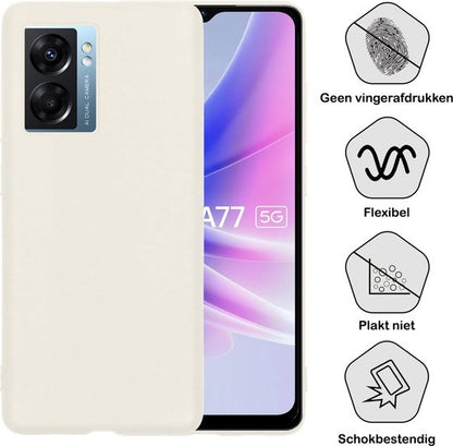 OPPO A77 Hoesje Siliconen Backcover Lichtgewicht - Wit