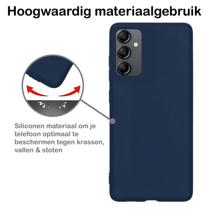Samsung A14 Hoesje Siliconen Backcover Lichtgewicht - Donkerblauw