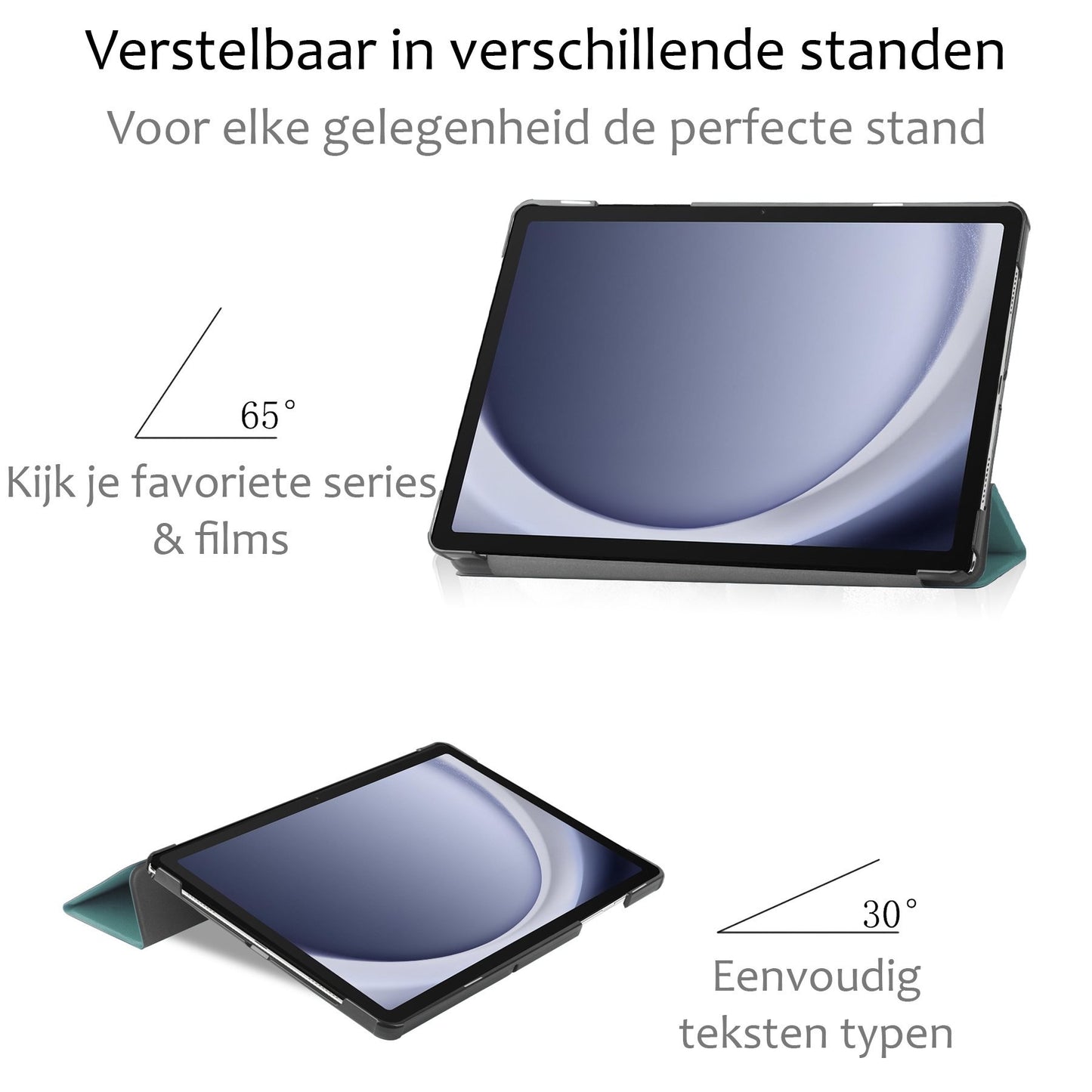 Samsung Galaxy Tab A9 Plus Hoesje Book Case - Donkergroen