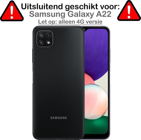 Samsung A22 4G Hoesje Book Case Kunstleer - Zwart