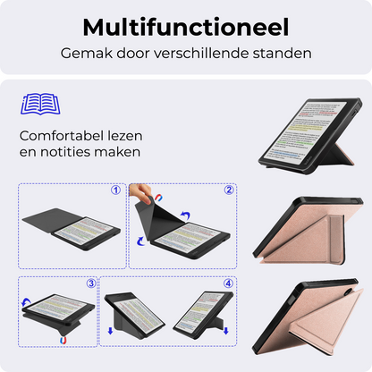 Kobo Libra Colour Trifold Bookcase Hoes - Rosé Goud