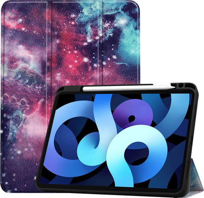 iPad Air 2020 Trifold Bookcase Hoes met Penhouder voor Apple Pen - Galaxy