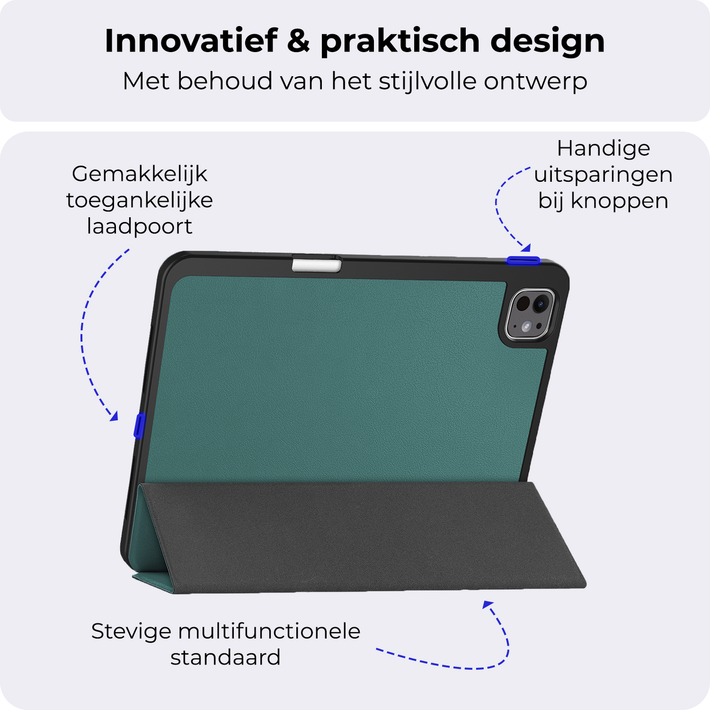 iPad Pro 2024 (11 inch) Hoesje Book Case Met Apple Pencil Uitsparing - Donkergroen