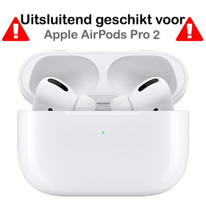 AirPods Pro 2 Hoesje Siliconen met Clip - Zwart