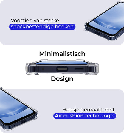 Samsung A25 Hoesje Kaarthouder Backcover Shockproof - Transparant