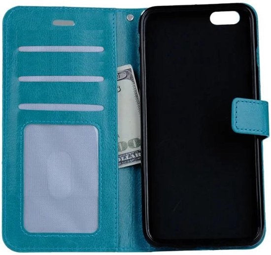 Hoes Geschikt voor iPhone 6 Hoes Bookcase Hoesje - Turquoise