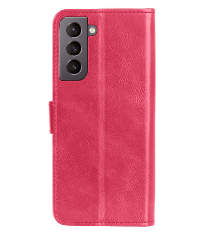 Samsung S22 Plus Hoesje Bookcase Cover met Kaarthouder - Donkerroze