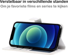 iPhone 12 Mini Hoesje Bookcase Cover met Kaarthouder - Wit