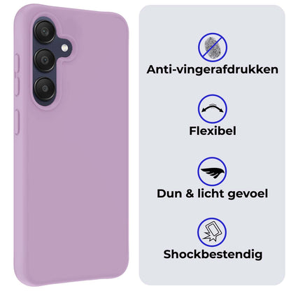 Samsung A25 Hoesje Siliconen Backcover Lichtgewicht - Lila