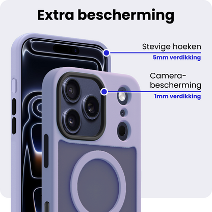 iPhone 17 Pro Hoesje Geschikt voor Magsafe Backcover Shockproof - Lila