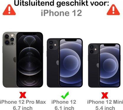 iPhone 12 Hoesje Book Case Kunstleer - Groen