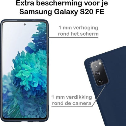 Samsung S20 FE Hoesje Siliconen Backcover Lichtgewicht - Donkerblauw