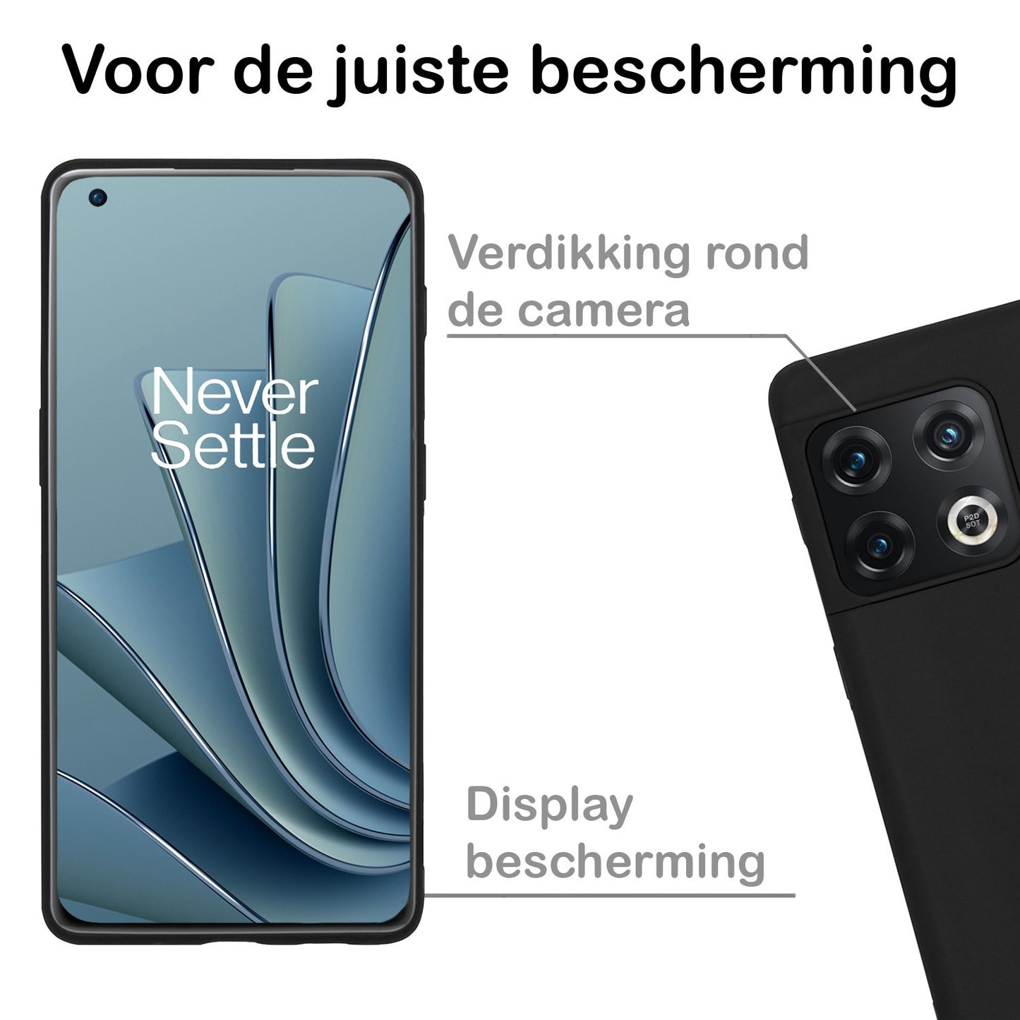 OnePlus 10 Pro Hoesje Siliconen - Zwart