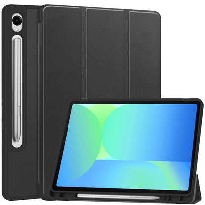 Samsung Galaxy Tab S10 Lite Trifold Bookcase Hoes met Penhouder voor S Pen - Zwart
