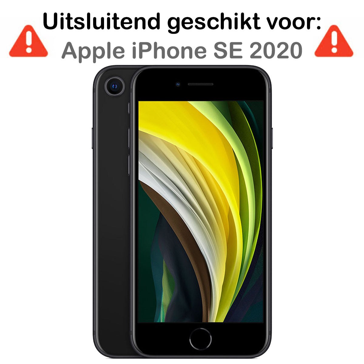 iPhone SE 2020 Hoesje met Ingebouwde Screen Protector - Zwart