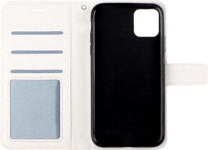 iPhone 12 Mini Hoesje Bookcase Cover met Kaarthouder - Wit
