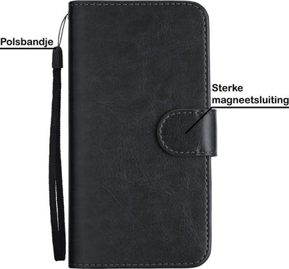 iPhone 12 Hoesje Bookcase Cover Uitneembaar - Zwart