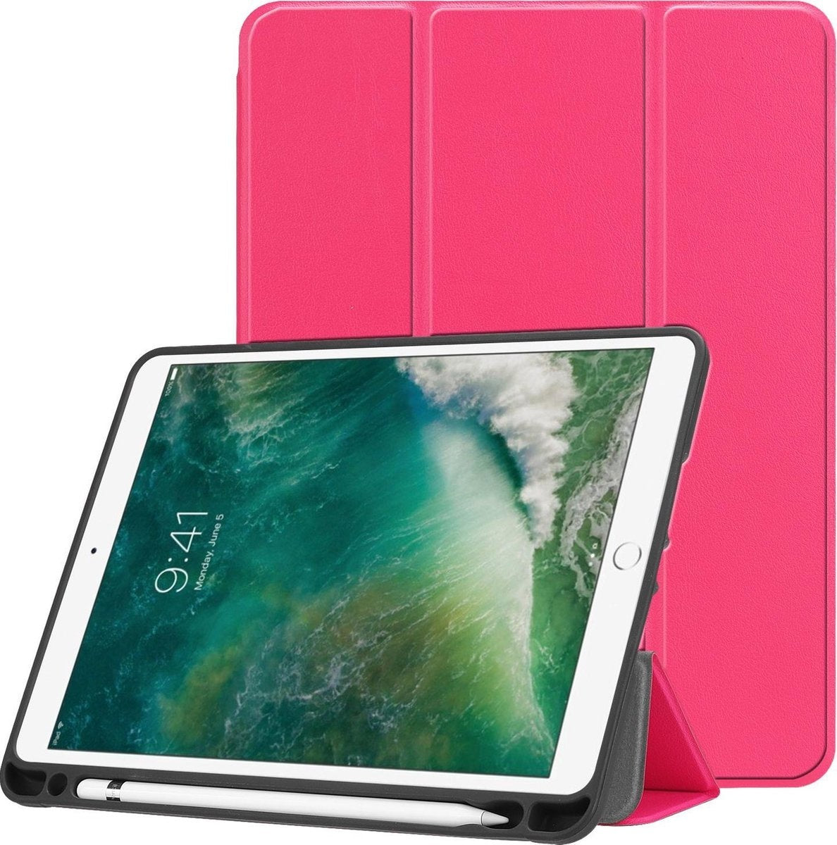 iPad 2017 Hoesje Book Case - Donkerroze