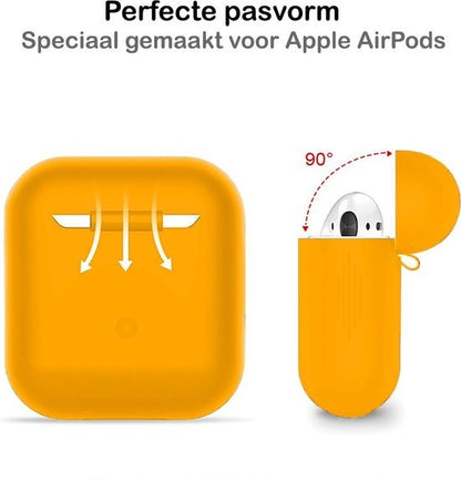 AirPods 1 Hoesje Siliconen met Clip - Oranje