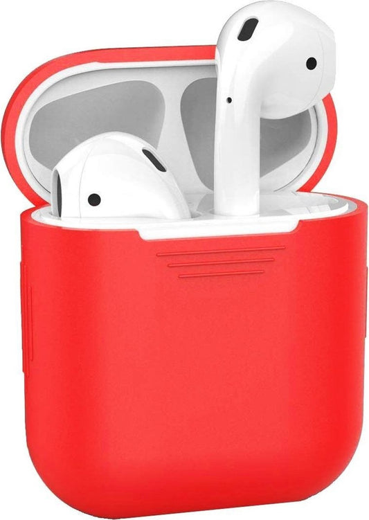 AirPods Hoesje Siliconen met Clip - Rood