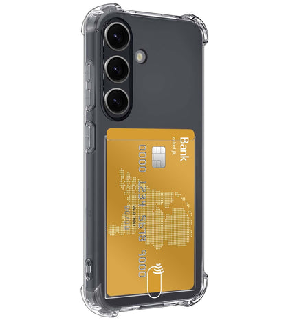 Samsung S24 Plus Hoesje Kaarthouder Backcover Shockproof - Transparant