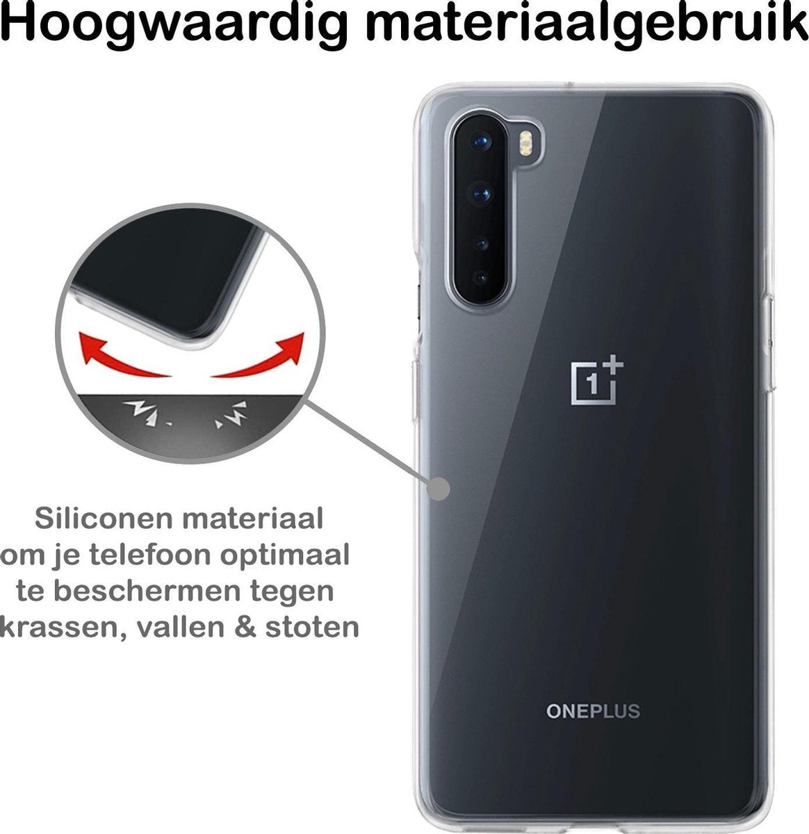 OnePlus Nord Hoesje Siliconen - Transparant