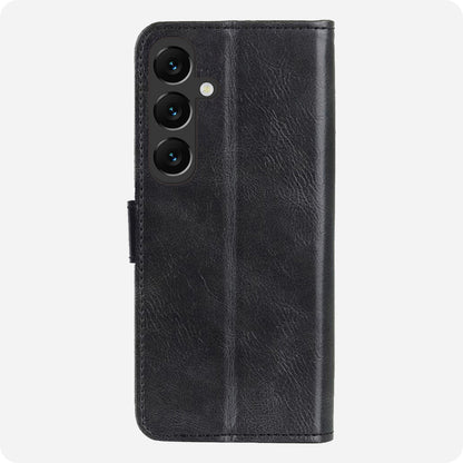 Samsung S25 FE Hoesje Bookcase Cover met Kaarthouder - Zwart