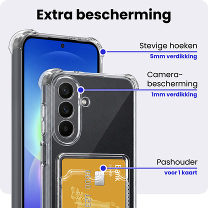 Samsung A27 Hoesje Kaarthouder Backcover Shockproof - Transparant