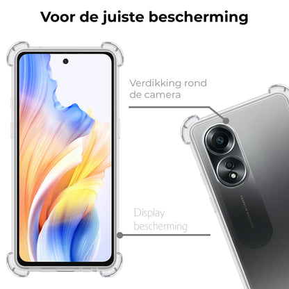 OPPO A58 Hoesje Shockproof Backcover Siliconen - Transparant