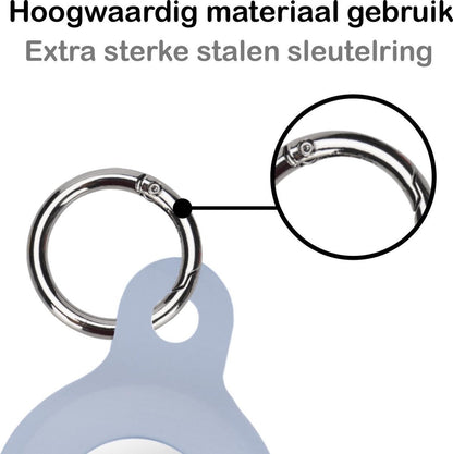 Apple AirTag Hoesje Siliconen Full Cover Lichtgewicht - Grijsblauw