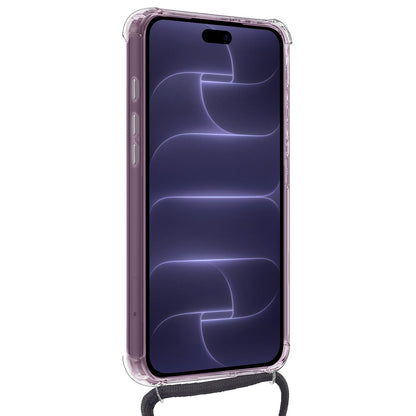 iPhone 18 Pro Hoesje Kaarthouder met Koord Backcover Shockproof - Transparant