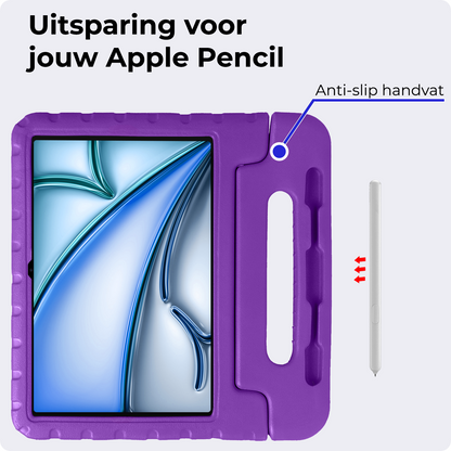 iPad Air 2024 / 2025 (11 inch) Kinderhoes Shockabsorberend Foam - Paars