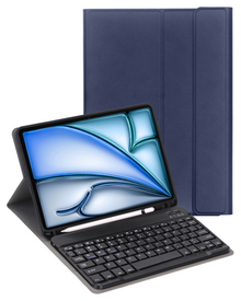 iPad Air 2024 / 2025 (13 inch) Toetsenbord Hoes met Uitneembaar toetsenbord - Donkerblauw