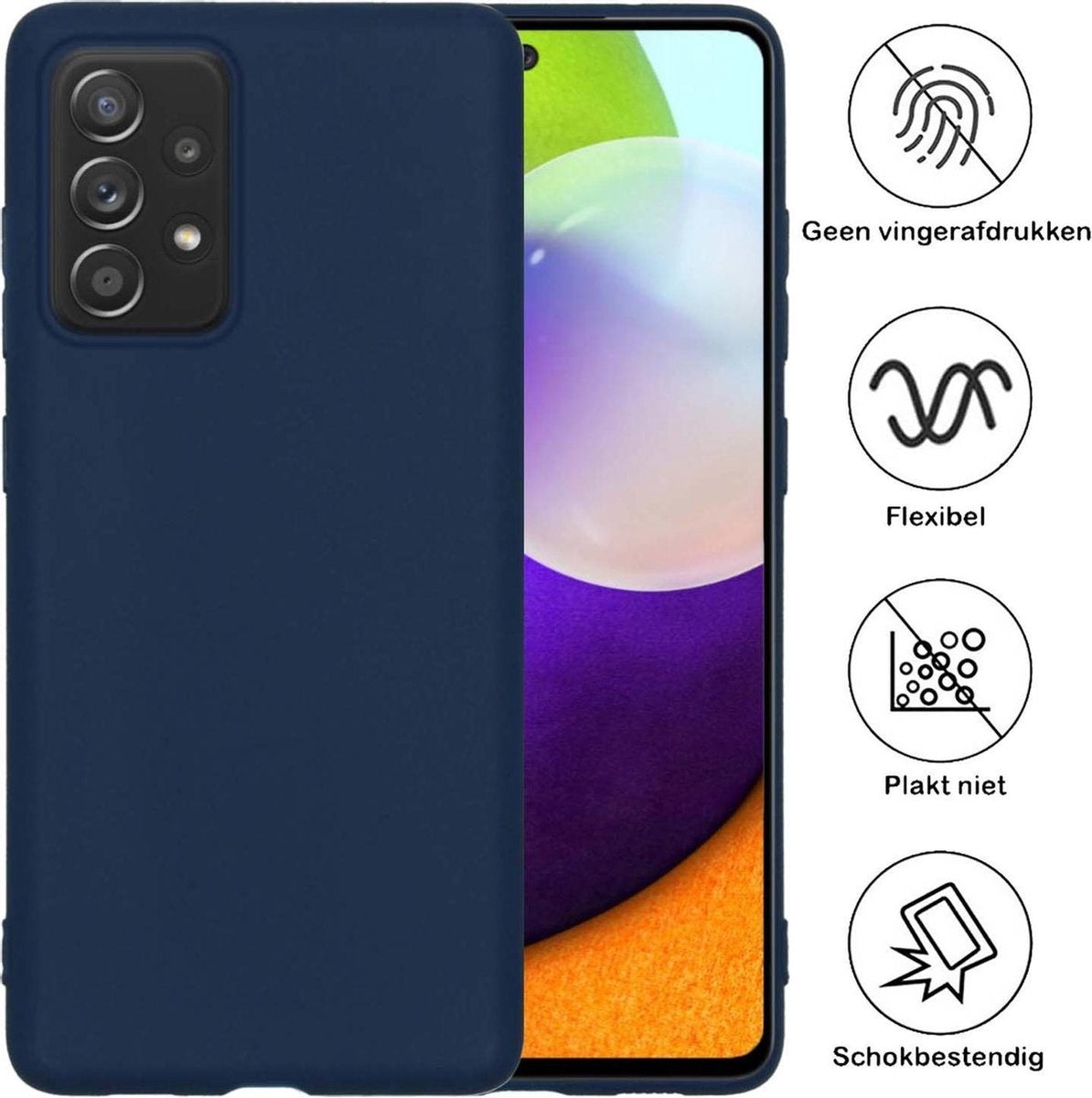 Samsung A52 Hoesje Siliconen - Donkerblauw