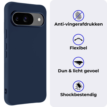 Google Pixel 10 Hoesje Siliconen Backcover Lichtgewicht - Donkerblauw