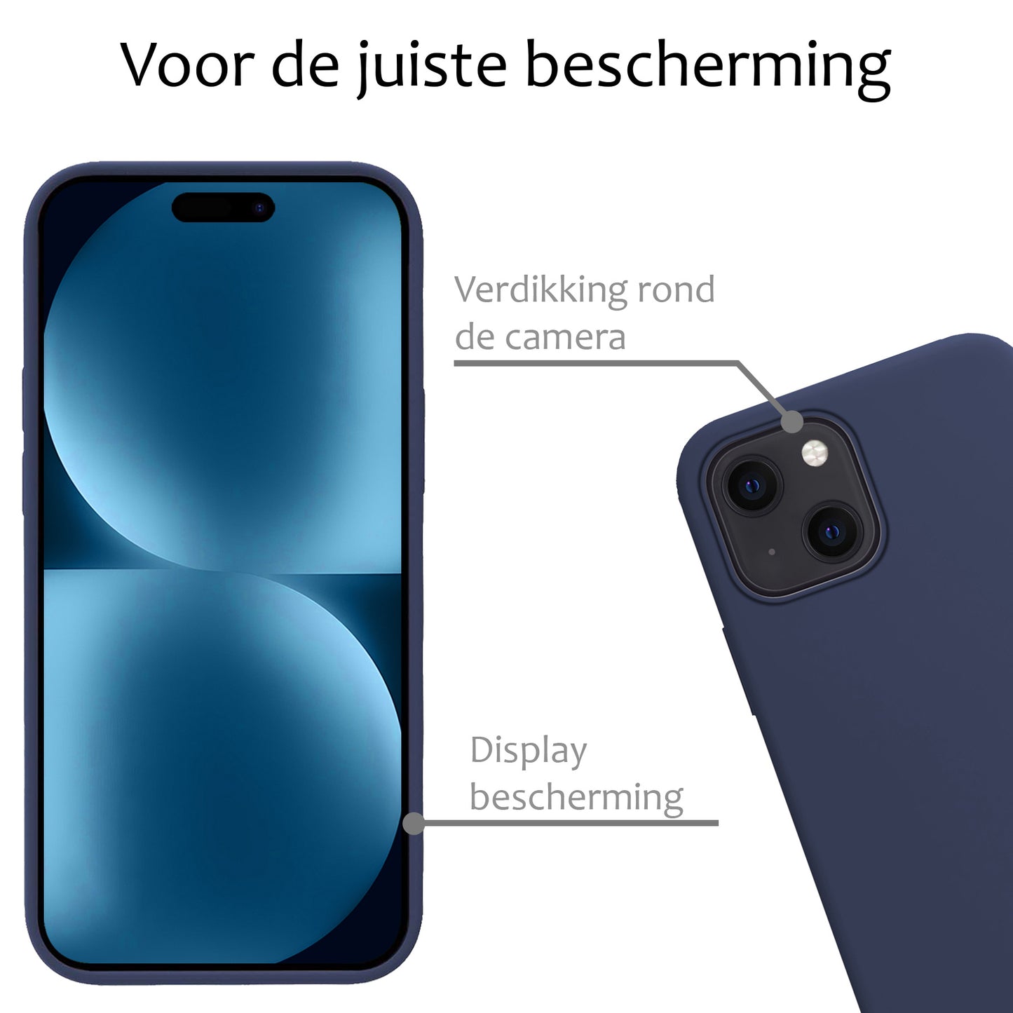 iPhone 15 Hoesje Siliconen - Donkerblauw