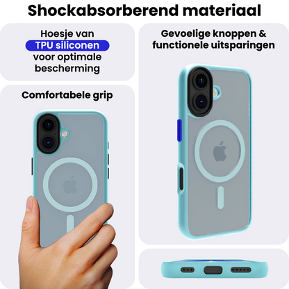 iPhone 17 Hoesje Geschikt voor Magsafe Backcover Shockproof - Lichtblauw