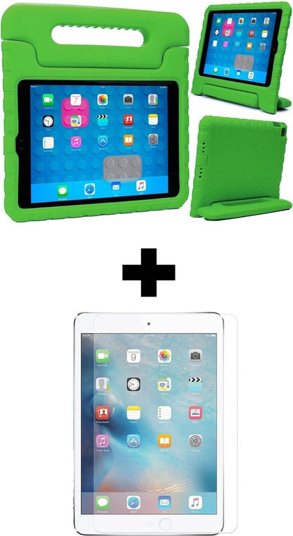 iPad Air 1/2 / Pro 9.7 / 2017/2018 Hoesje Kids Cover Bumper Met Screenprotector - Groen