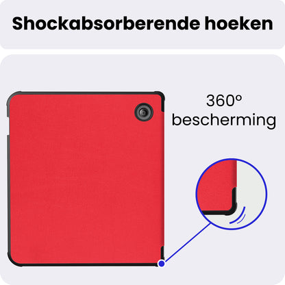 Kobo Libra 2 Bookcase Hoes Shockabsorberend - Rood