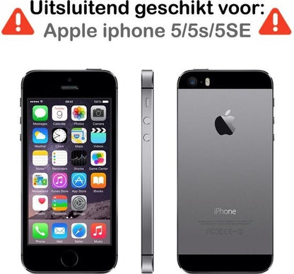 iPhone 5/5s/5SE Hoesje Bookcase Cover met Kaarthouder - Donkerroze