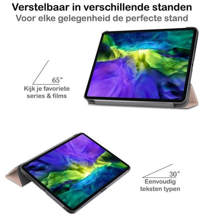 iPad Pro 2020 (11 inch) Trifold Bookcase Hoes - Goud