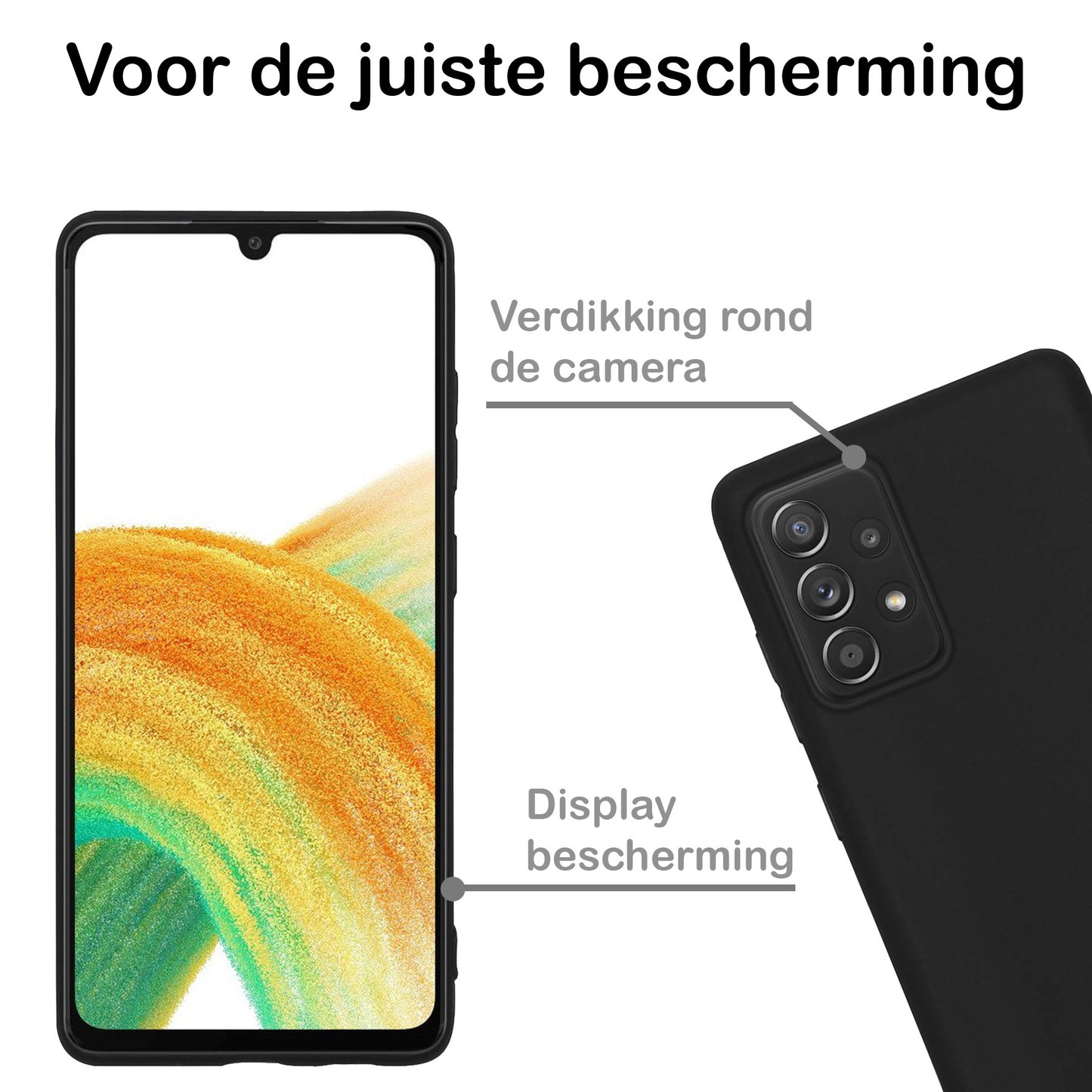 Samsung A33 Hoesje Siliconen - Zwart