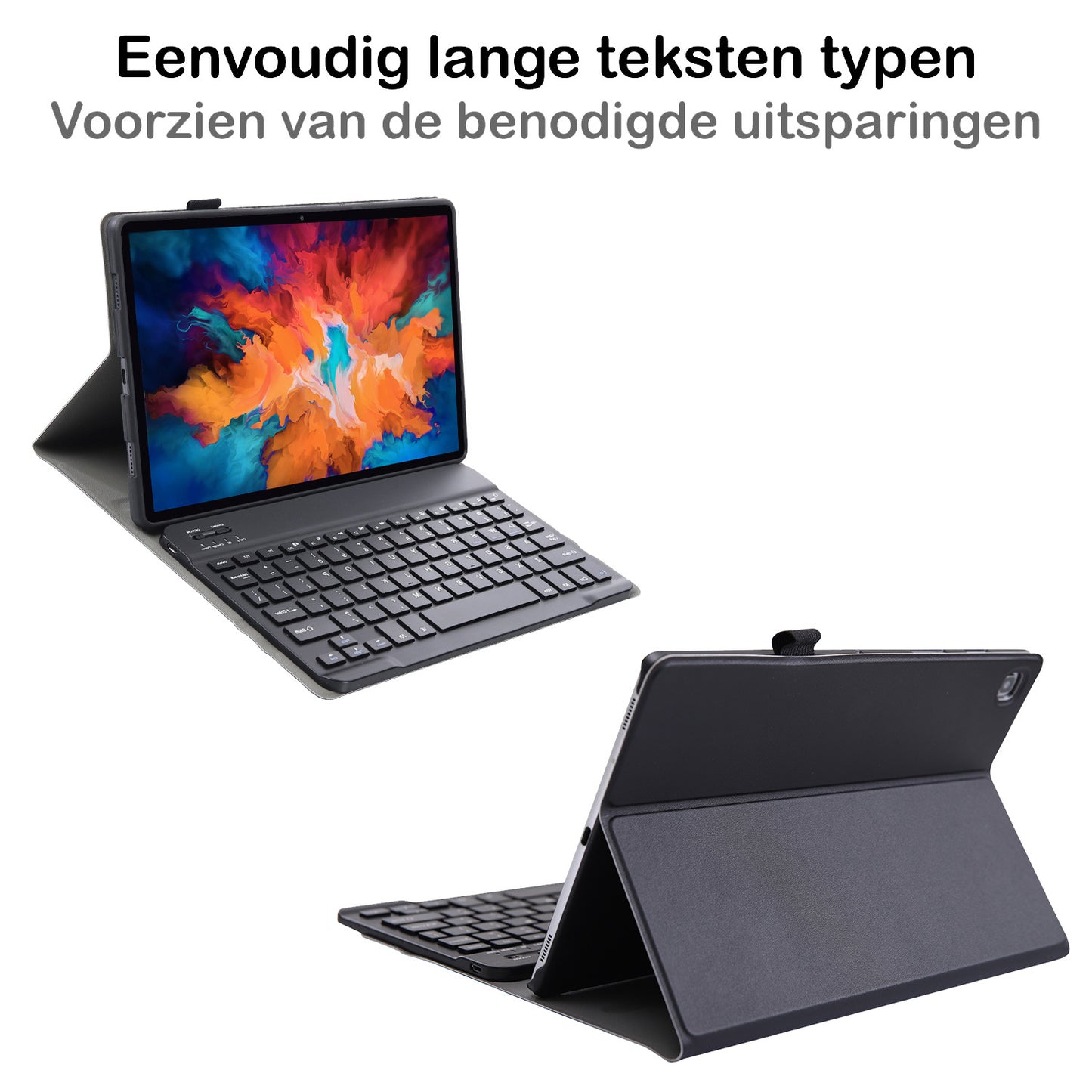 Lenovo Tab P11 Plus Hoesje Toetsenbord Case Kunstleer - Zwart