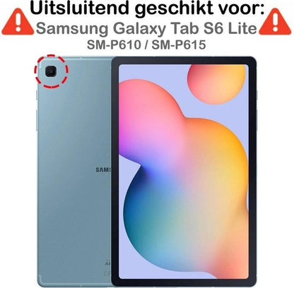 Samsung Galaxy Tab S6 Lite Hoesje Toetsenbord Case Kunstleer - Donkerblauw