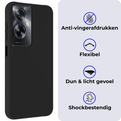 OPPO A79 Hoesje Siliconen Backcover Lichtgewicht - Zwart