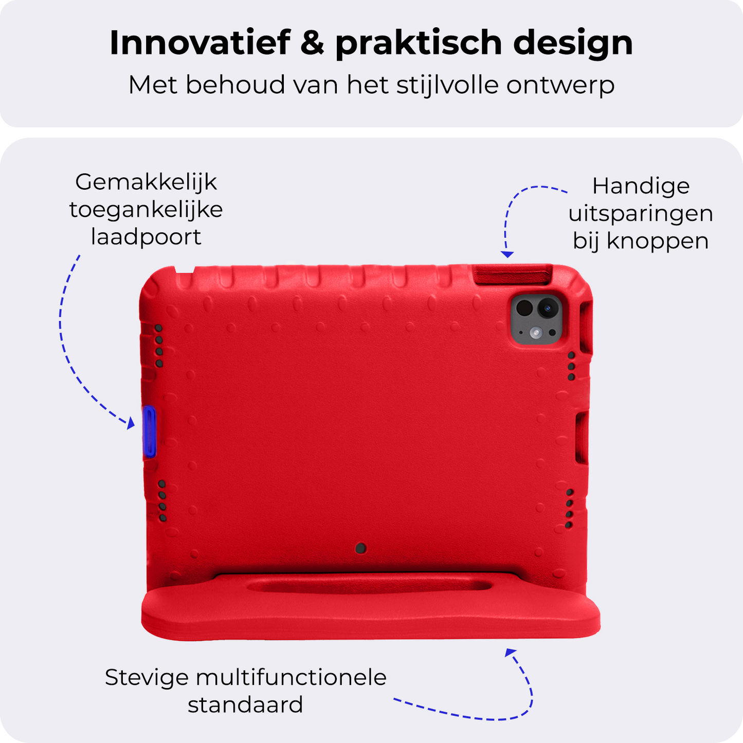 iPad Pro 2024 (13 inch) Hoesje Kids Cover Bumper - Rood