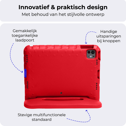 iPad Pro 2024 (13 inch) Hoesje Kids Cover Bumper - Rood