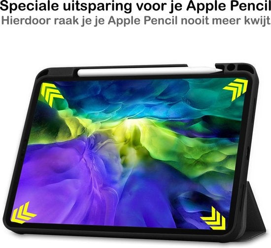 iPad Pro 2020 (11 inch) Hoesje Book Case Met Apple Pencil Uitsparing - Zwart